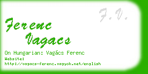 ferenc vagacs business card