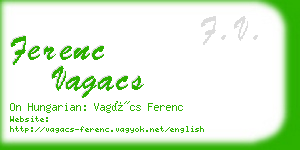 ferenc vagacs business card